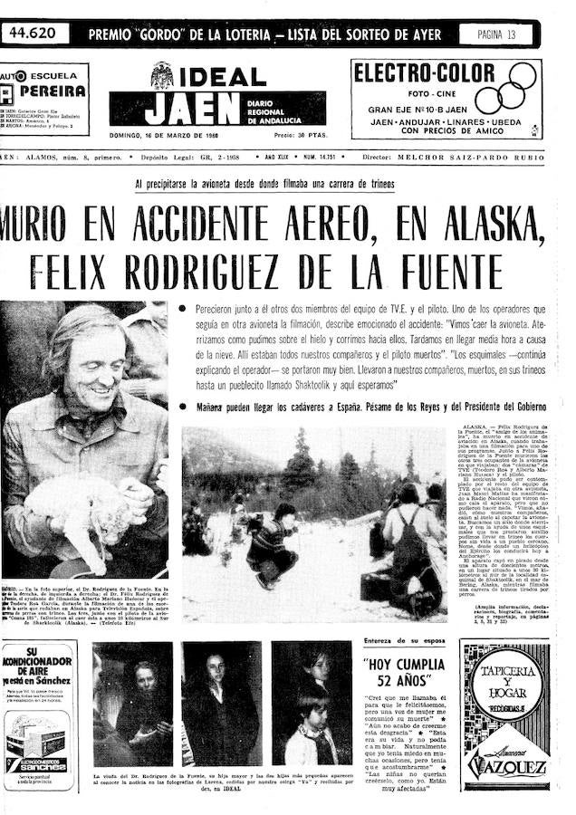 16 de marzo de 1980. Muerte de Félix Rodríguez de la Fuente.