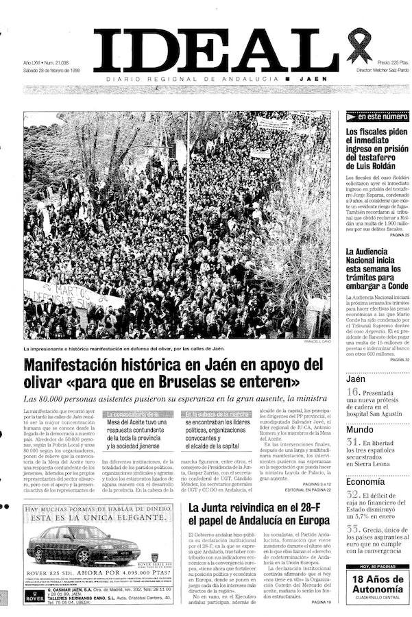 26 de febrero de 1998. La mayor manifestación por la OCM.