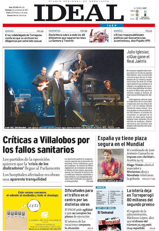 2 de septiembre de 2001. Concierto de Julio Iglesias.