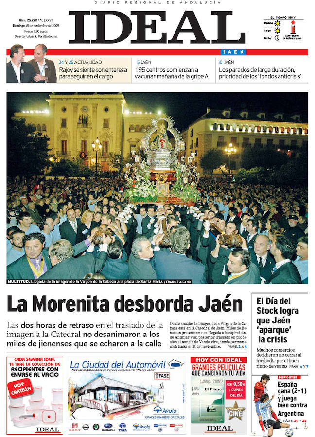 15 de noviembre de 2009. La Morenita en la Catedral de Jaén.
