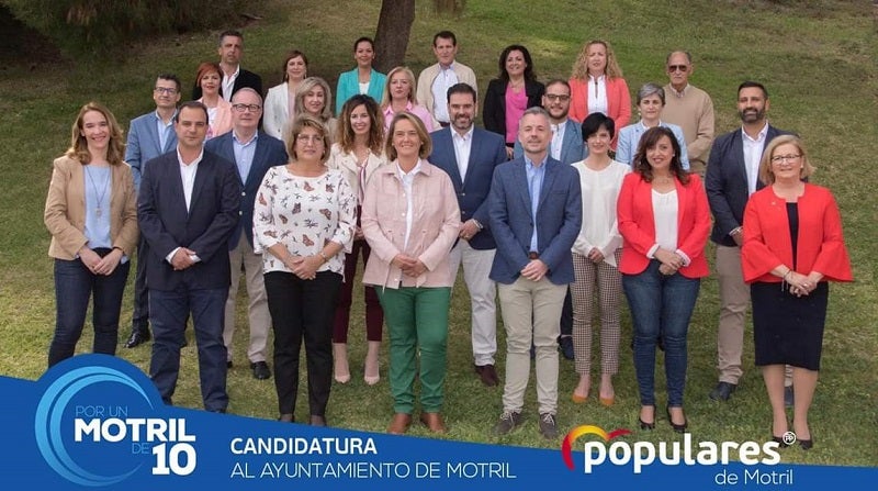 Candidatura del PP de Motril con Luisa García Chamorro a la cabeza. 