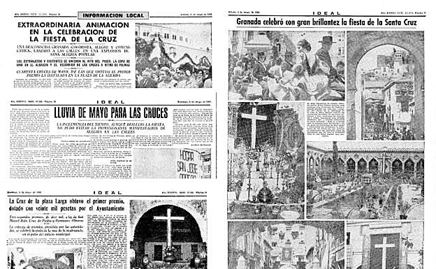 Cobertura del periódico IDEAL del Día de la Cruz de 1968 y 1969.