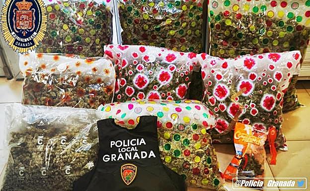 Un rastro de marihuana lleva a una corrala de Haza Grande, en Granada, donde hallan 25 kilos de droga