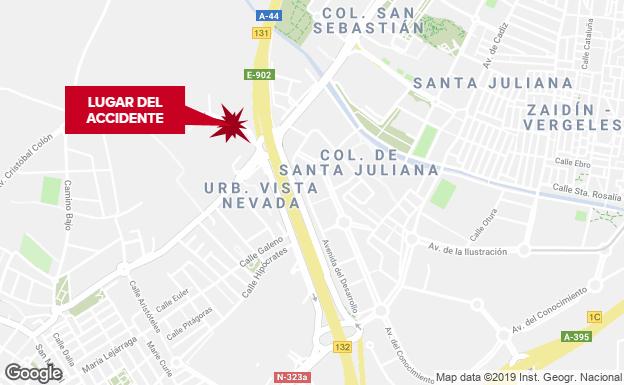 Accidente en Granada: colapso de la A-44 y al menos un herido