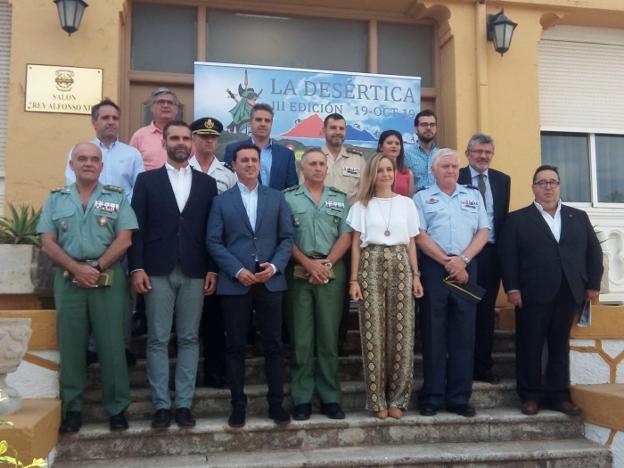 Marcos Gallo y Luis Francisco Cepeda, acompañados de representantes de la administración regional y provincial y de los ayuntamientos sede del evento.