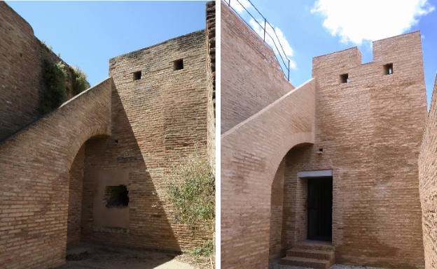 Mira la diferencia del antes y despuésde las Torres Bermejas tras su restauración.