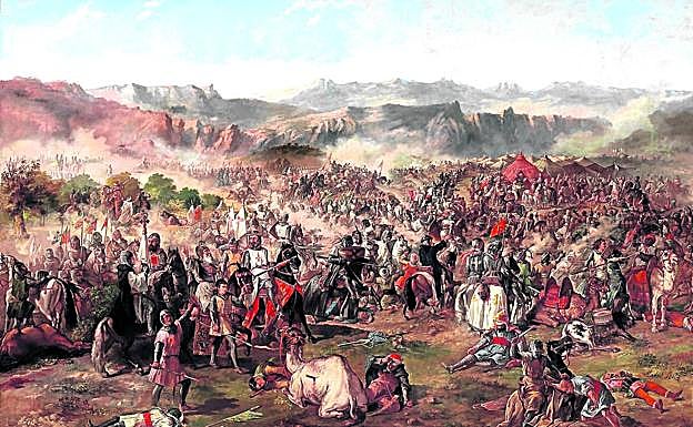 Batalla decisiva. En las Navas de Tolosa (Jaén, 1212) se unieron por primera vez las tropas de los reinos de Castilla, Aragón, Navarra y Portugal, órdenes militares y cruzados para vencer al calida Muhammad an-Nassir.