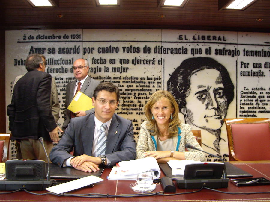 Año 2008, con la entonces ministra de Ciencia y Tecnología del PSOE.