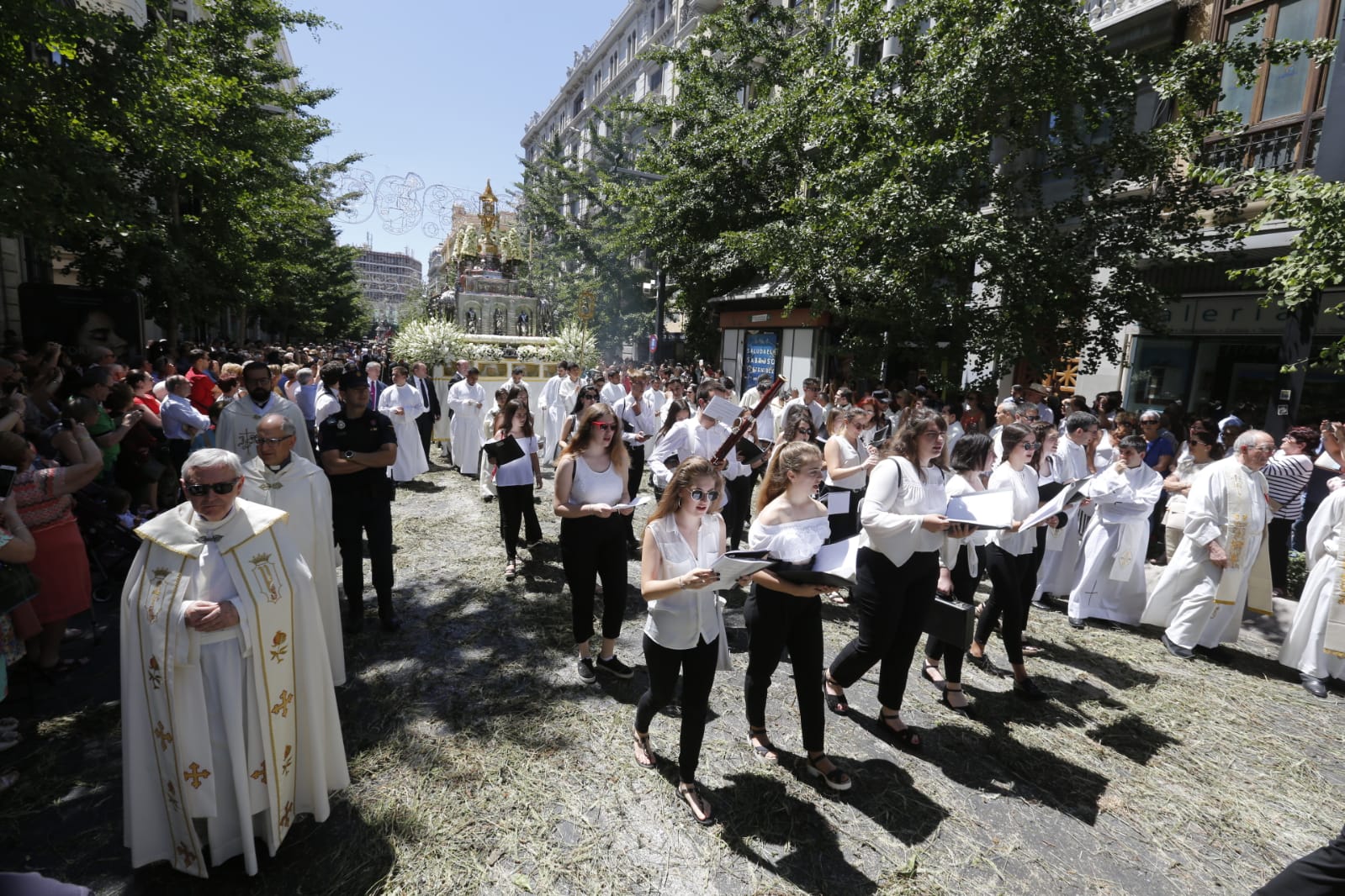 Miles de personas han presenciado el paseo la Custodia por la ciudad 