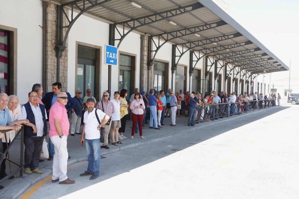 Decenas de ciudadanos esperan al AVE cerca de la estación