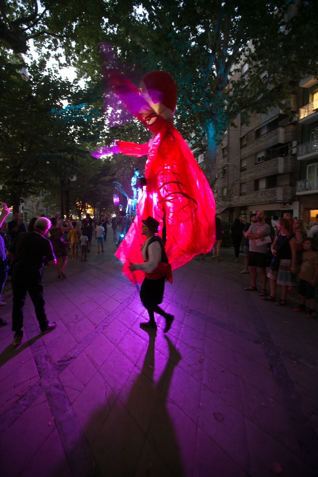 La compañía Yera Teatro presentó ayer su espectáculo 'Meninas', un pasacalles realizado con marionetas gigantes, y que se paseó por el centro de la capital, desde la fuente de las Granadas a la plaza de las Pasiegas