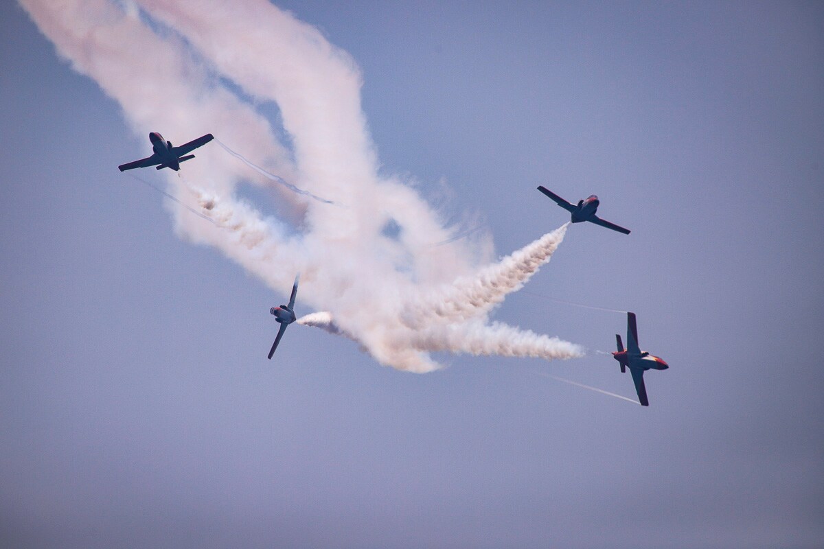 Treinta aeronaves han realizado diferentes acrobacias en este espectáculo, que ha celebrado este domingo su catorce edición