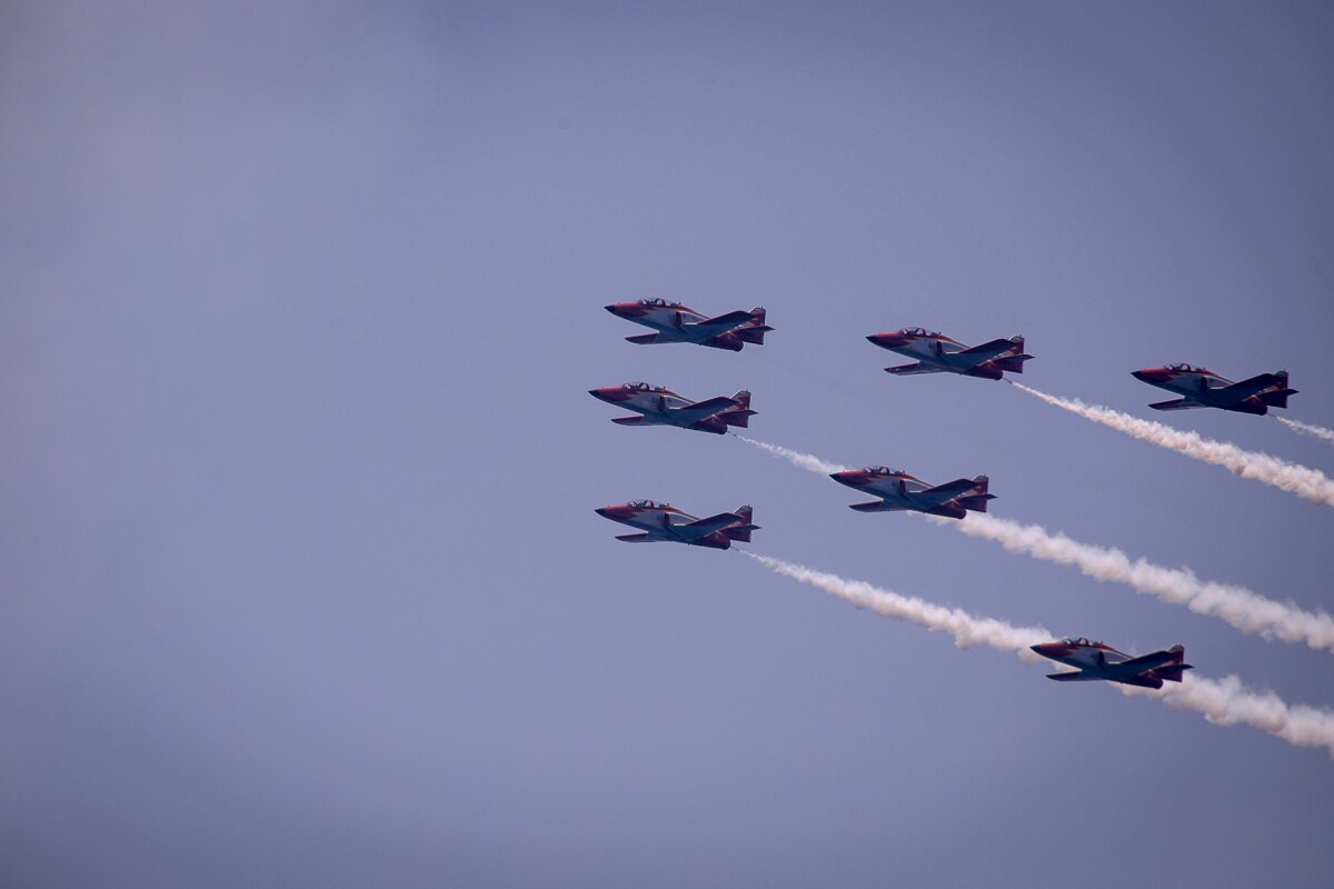 Treinta aeronaves han realizado diferentes acrobacias en este espectáculo, que ha celebrado este domingo su catorce edición