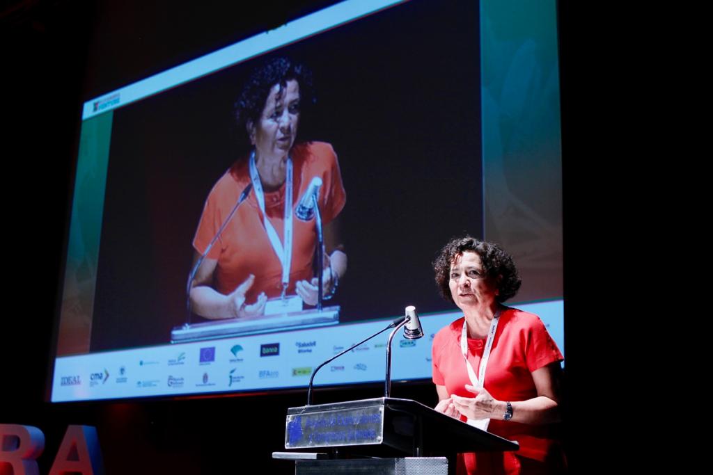La rectora de la Universidad de Granada, Pilar Aranda, durante su intervención