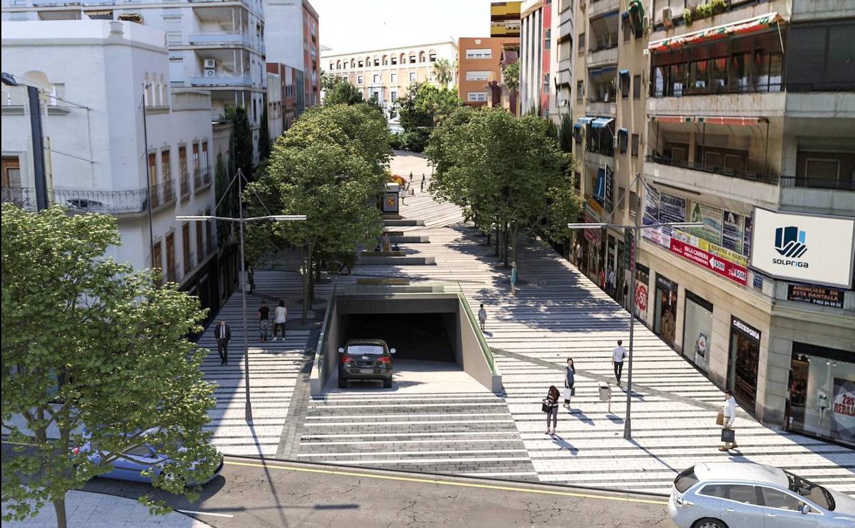 Imagen virtual de cómo quedará la calle Roldán Marín tras su reforma. 