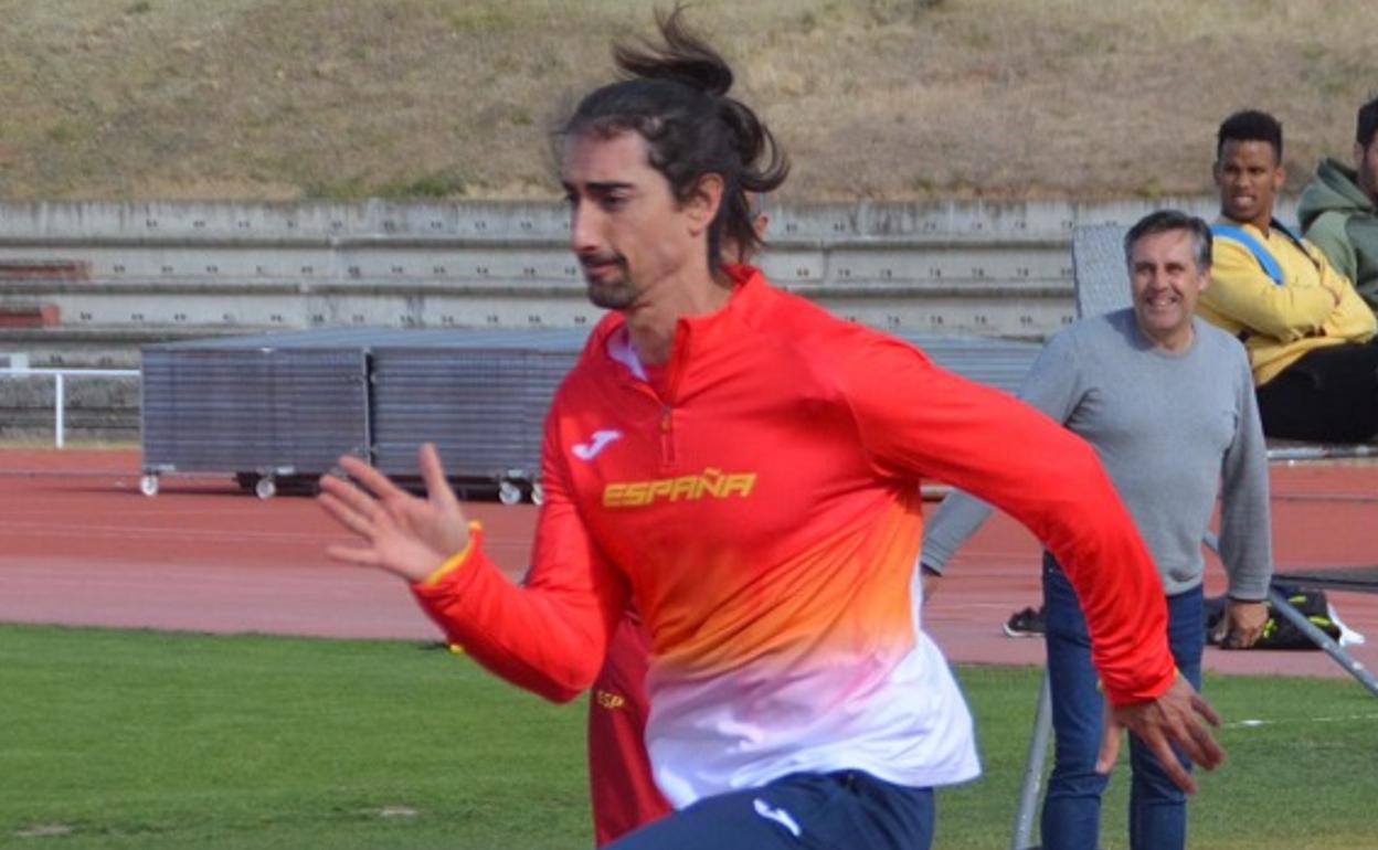 Javier Martín, durante una concentración anterior en Salamanca. 