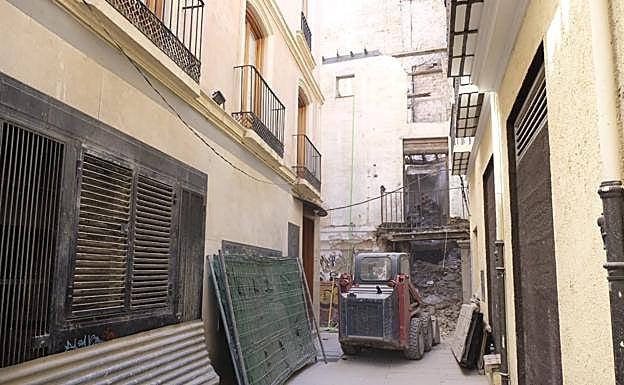 Demolición del edificio este viernes. 