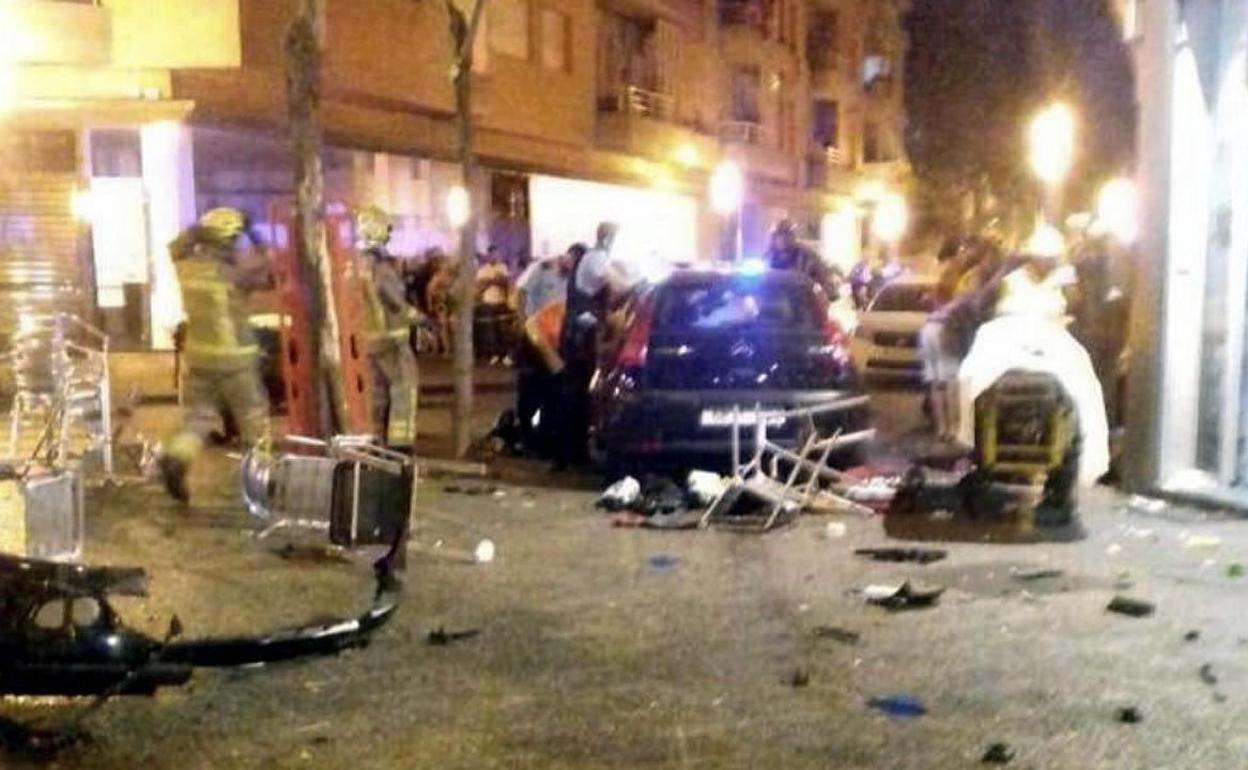 Imagen del atropello difundida por la Unió de Mossos per la Constitució. 