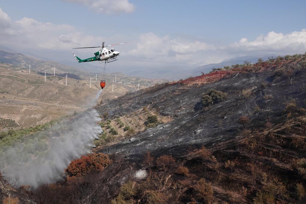 Así han actuado los dispositivos del plan Infoca en el incendio forestal de Pinos del Valle