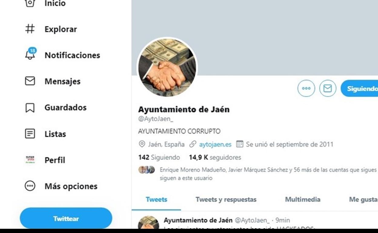 Hackean con amenazas de muerte al alcalde la cuenta de Twitter del Ayuntamiento de Jaén