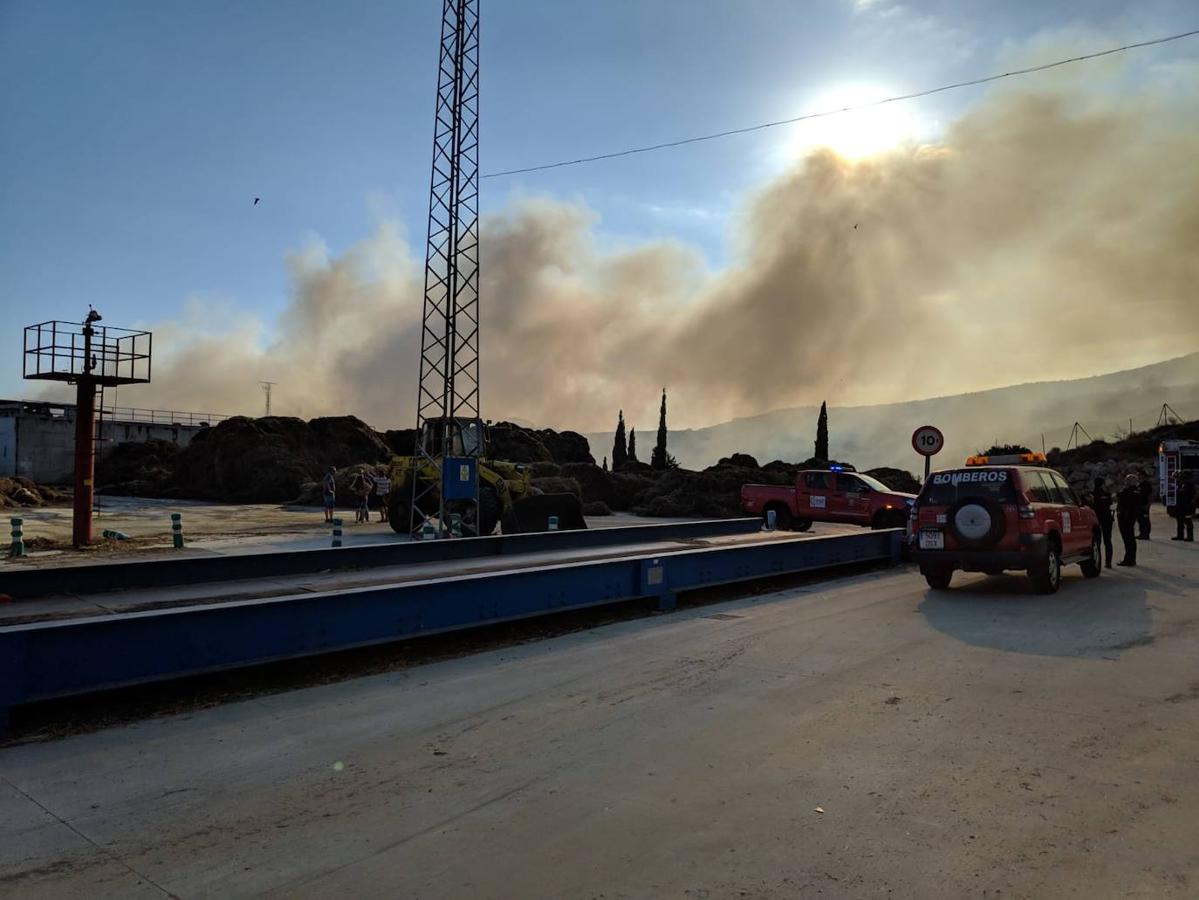 La aparatosa columna de humo impidió la visibilidad de los conductores en la carretera