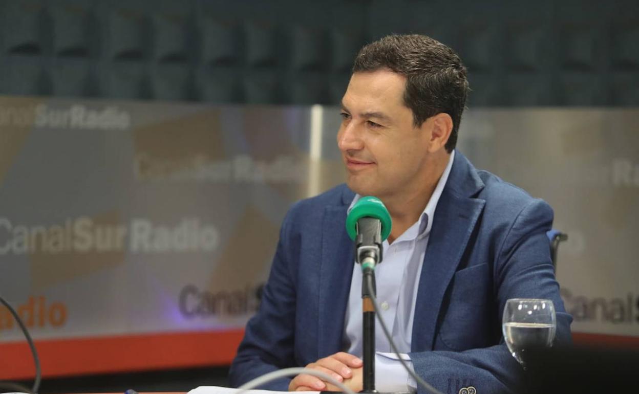 Juanma Moreno, en la entrevista a Canal Sur