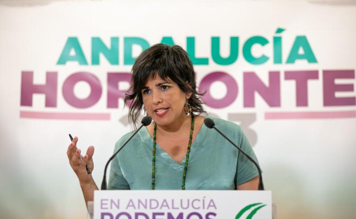 Rueda de prensa de la coordinadora de Podemos Andalucía, Teresa Rodríguez.
