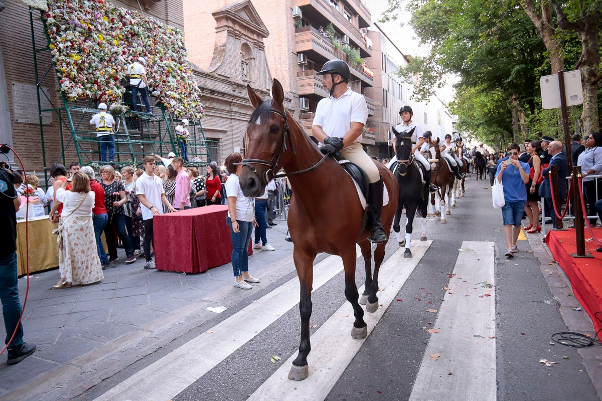 Miles de granadinos se reúnen en la Carrera para llenar de color la Basílica de las Angustias 