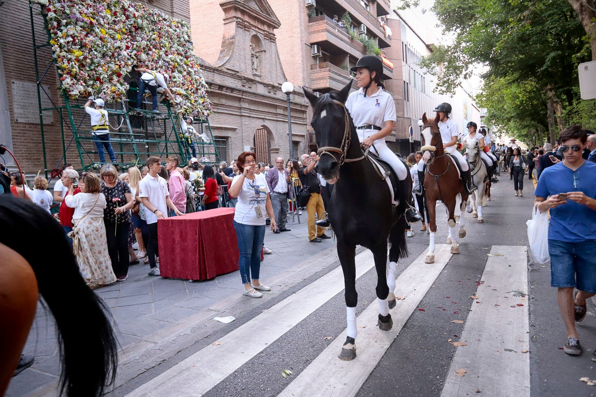 Miles de granadinos se reúnen en la Carrera para llenar de color la Basílica de las Angustias 