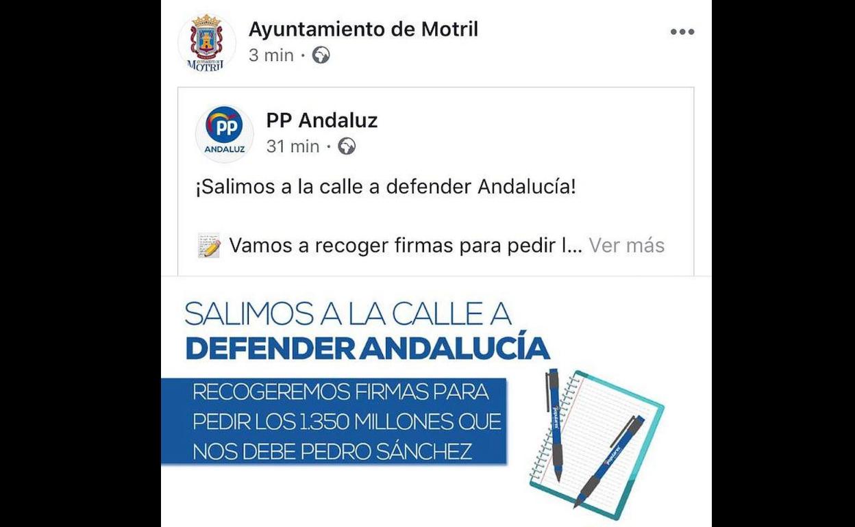 El PSOE critica el uso partidista de las redes sociales del Ayuntamiento de Motril