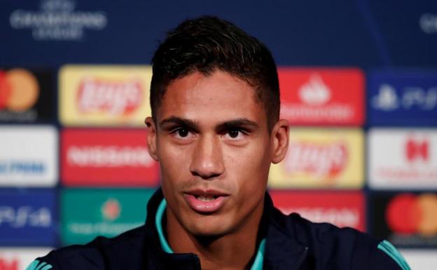 Raphael Varane, durante la rueda de prensa. 