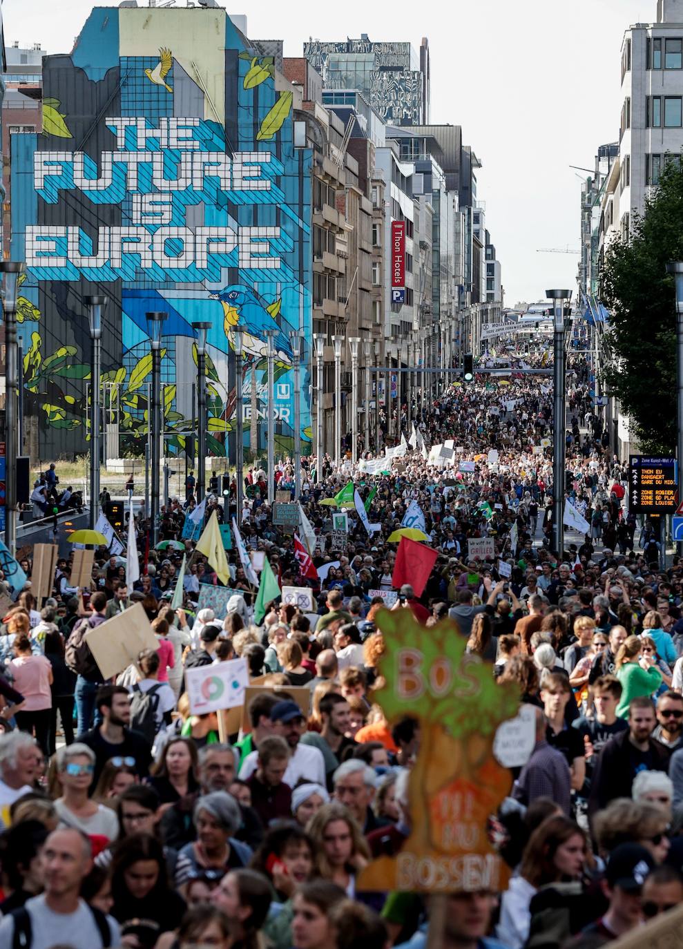 Manifestantes en Bruselas.