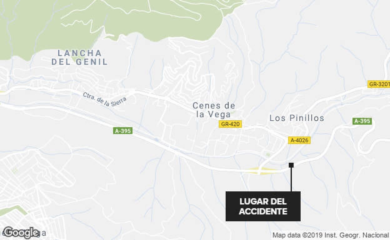 Accidente en Granada | Cinco heridos en una colisión entre dos vehículos en la A-395 en Cenes de la Vega