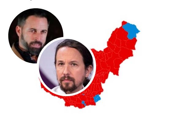 Vox gana en dos municipios de la provincia de Granada y Podemos solo en uno