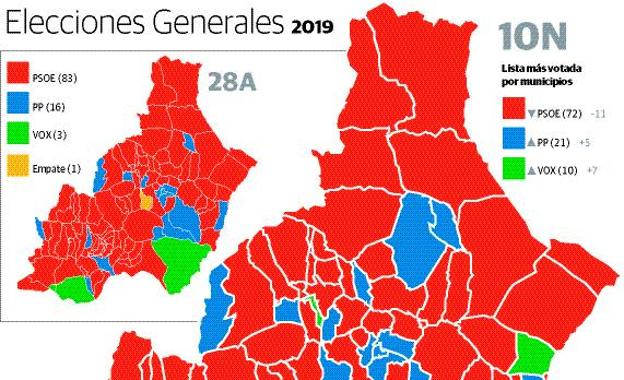 Resultados de las generales por municipio.