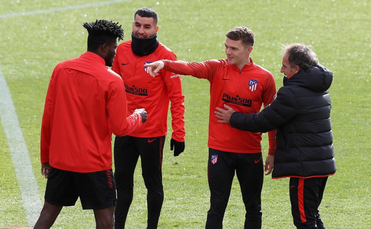 Un entrenamiento anterior del Atlético. 