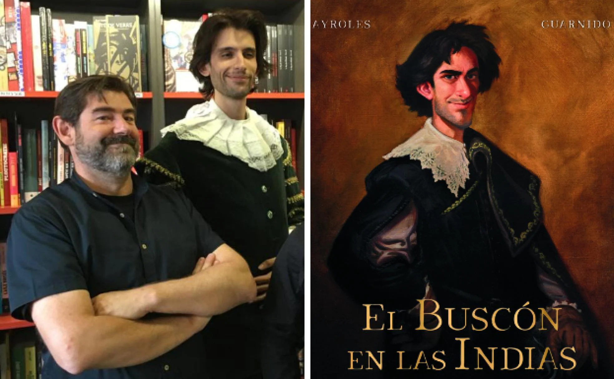 Juanjo Guarnido, un lector disfrazado de Pablicos y la portada de 'El Buscón en las Indias'
