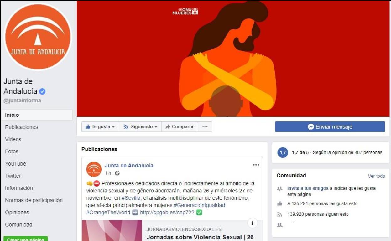En el Facebook de la Junta han explicado por qué el logo hoy se ha teñido de naranja. 