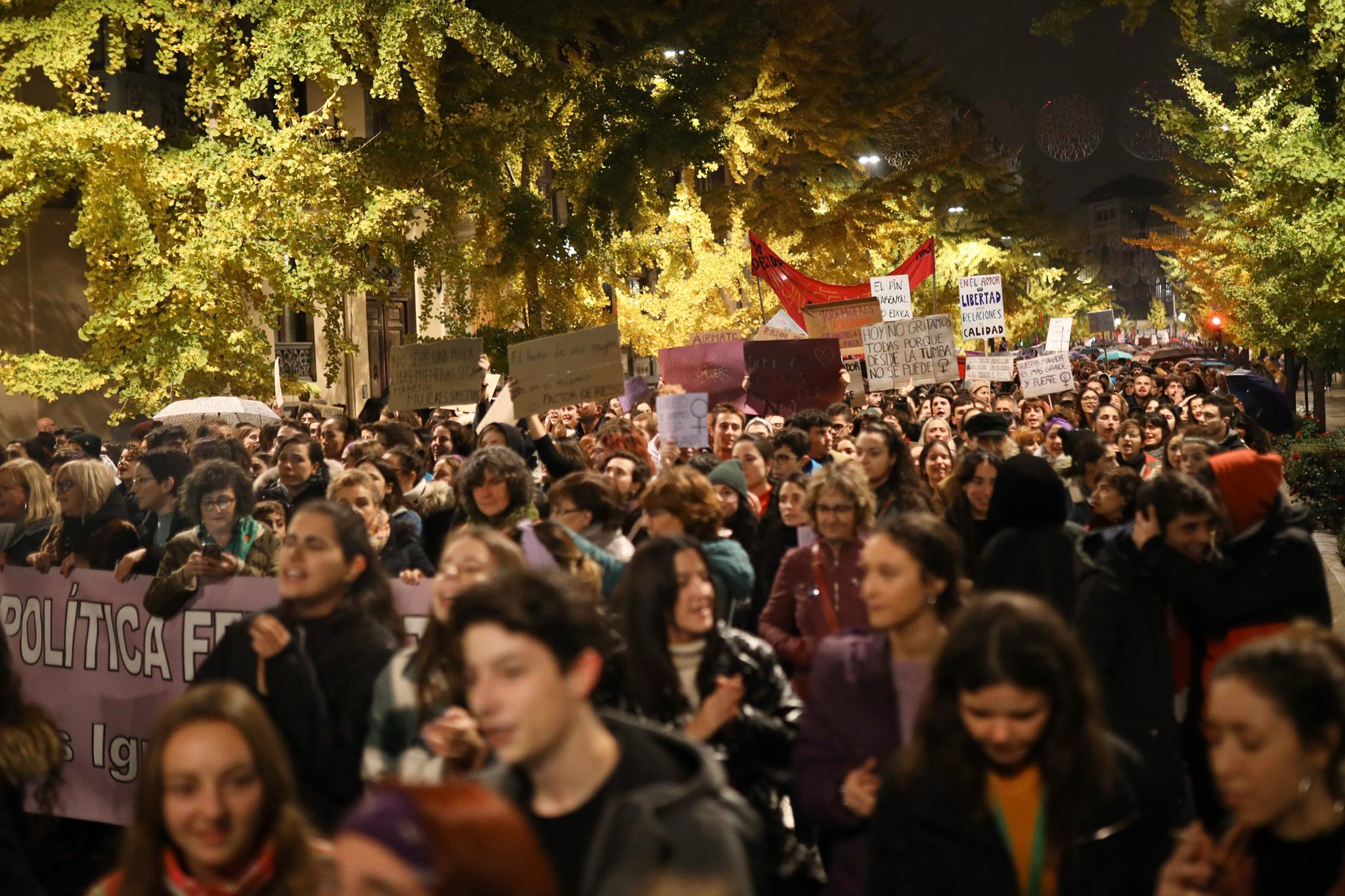 La manifestación con motivo del 25N ha puesto en valor la figura de la mujer con numerosos cánticos 