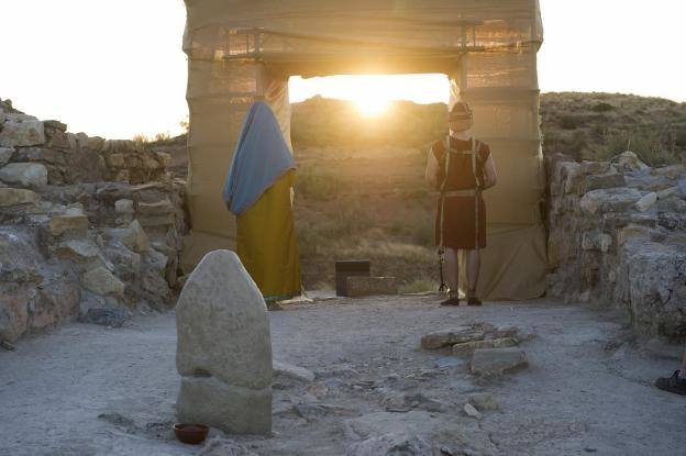 Figurantes en el Oppidum de Puente Tablas. 