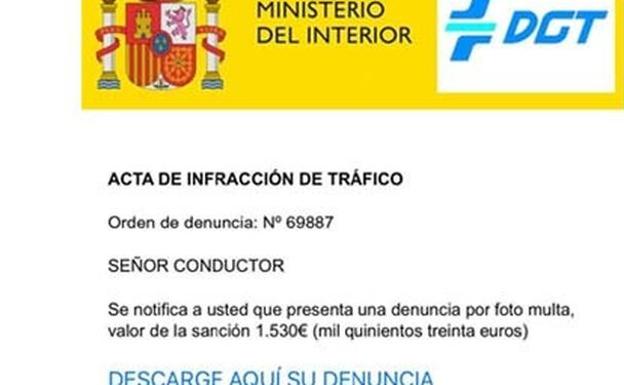 Falsa multa de la DGT.