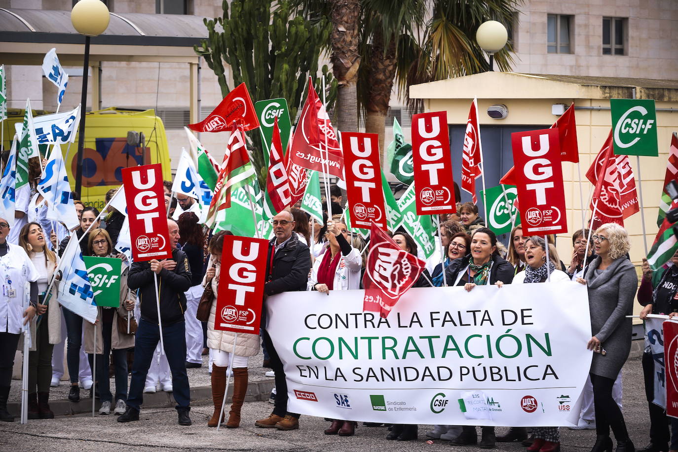 Manifestación en Motril, el pasado mes de noviembre, para pedir contratos en el SAS. 