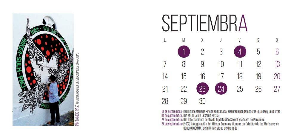 La Unidad de Igualdad de la UGR edita su tradicional calendario con las fotografías ganadoras del certamen «Yes women can, we could»