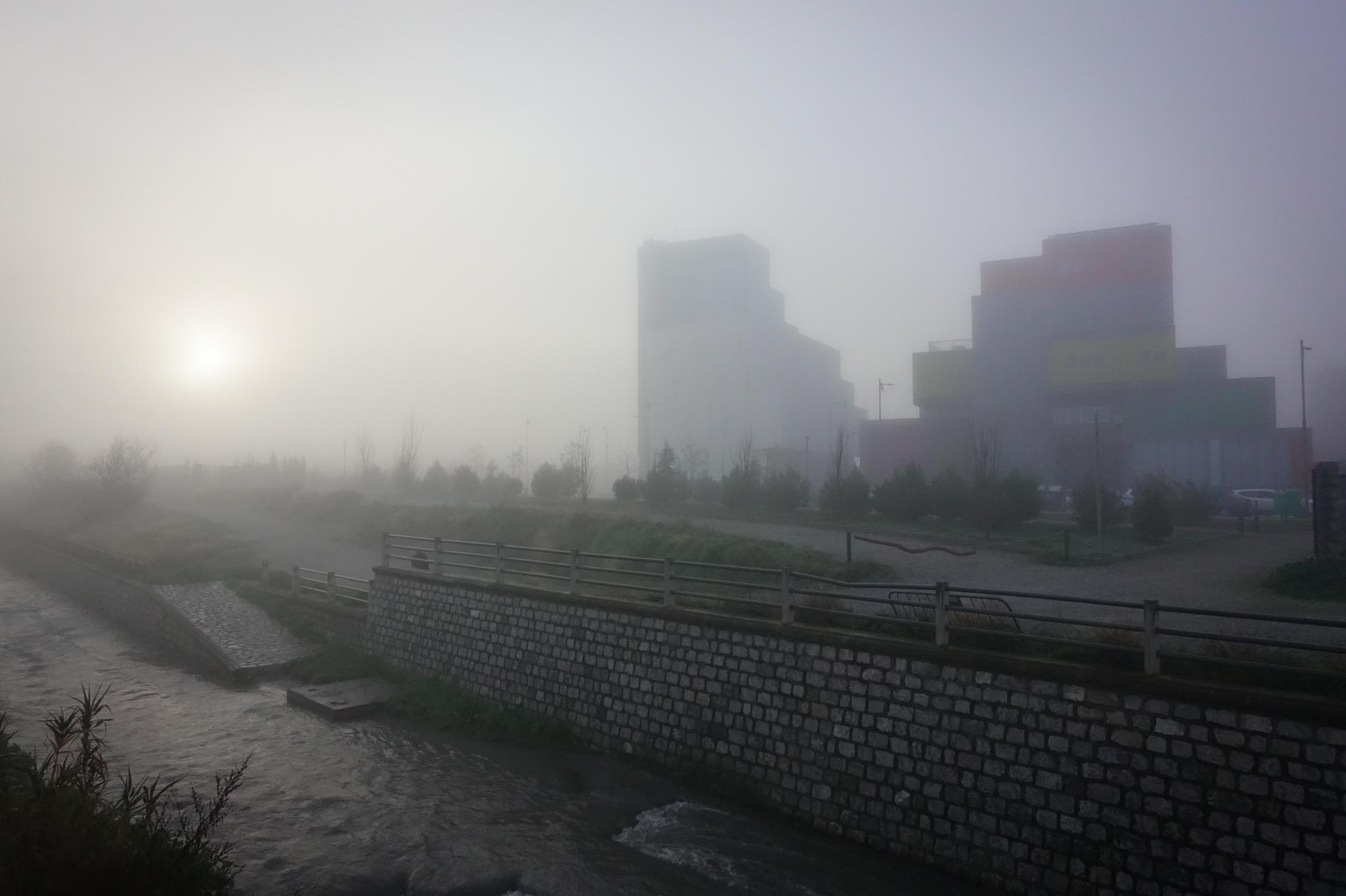 Las vacaciones escolares han permitido que no haya tráfico denso en la Circunvalación a pesar de la densa niebla que hay este lunes, 23 de diciembre de 2019, en la capital y el área metropolitana 