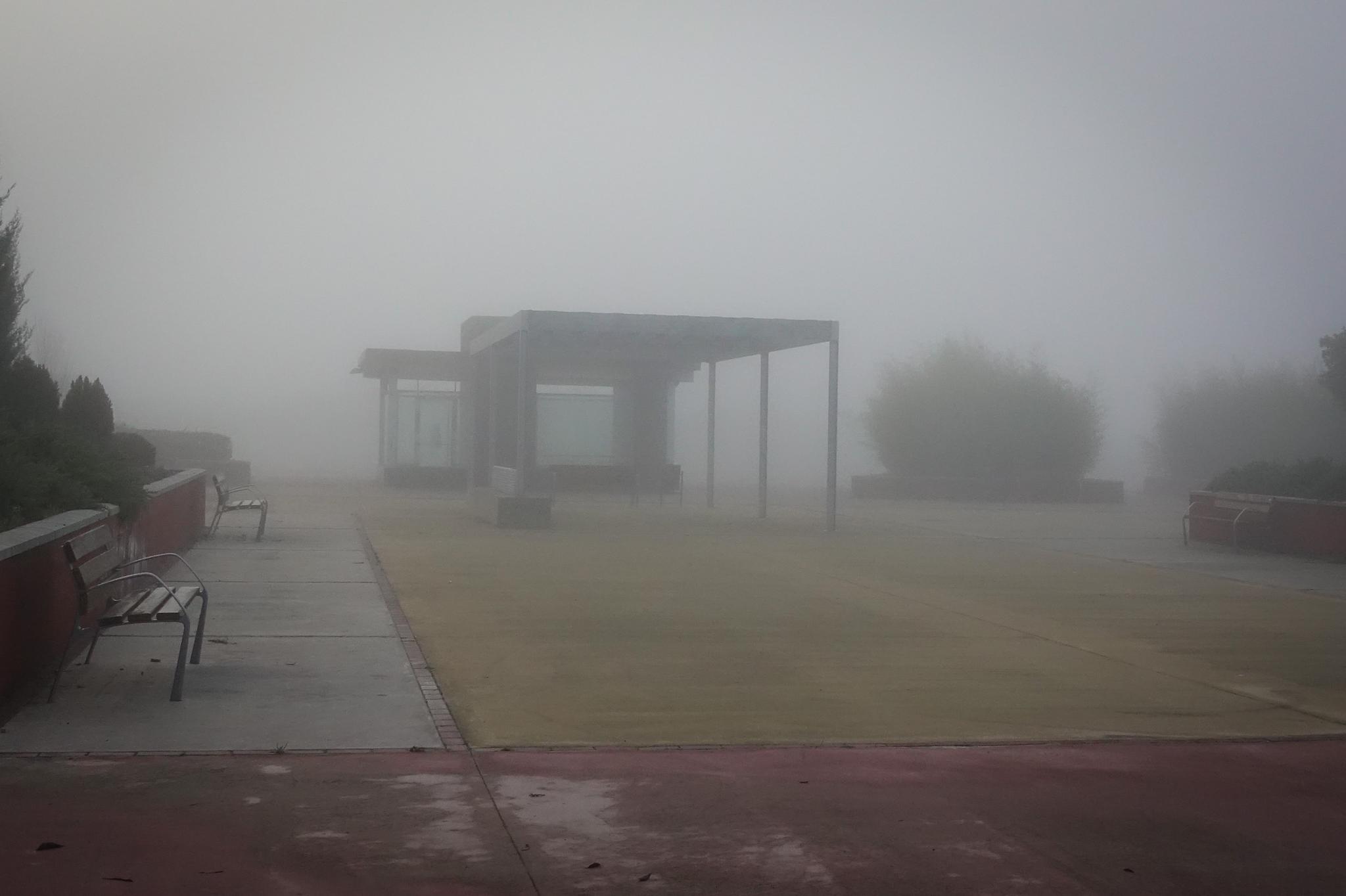 Las vacaciones escolares han permitido que no haya tráfico denso en la Circunvalación a pesar de la densa niebla que hay este lunes, 23 de diciembre de 2019, en la capital y el área metropolitana 