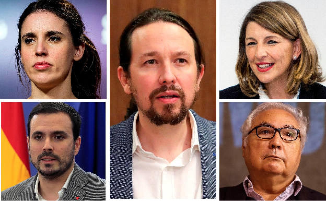 Iglesias, Montero, Garzón, Díaz y Castells, los ministros de Podemos