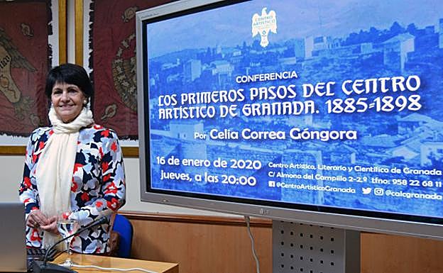 Celia Correa, momentos antes de iniciar su conferencia.