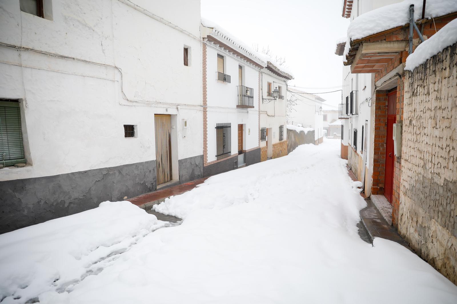 Son los propios vecinos los que arriman el hombro para abrir senderos en los muros de nieve,que ha dejado estampas para el recuerdo