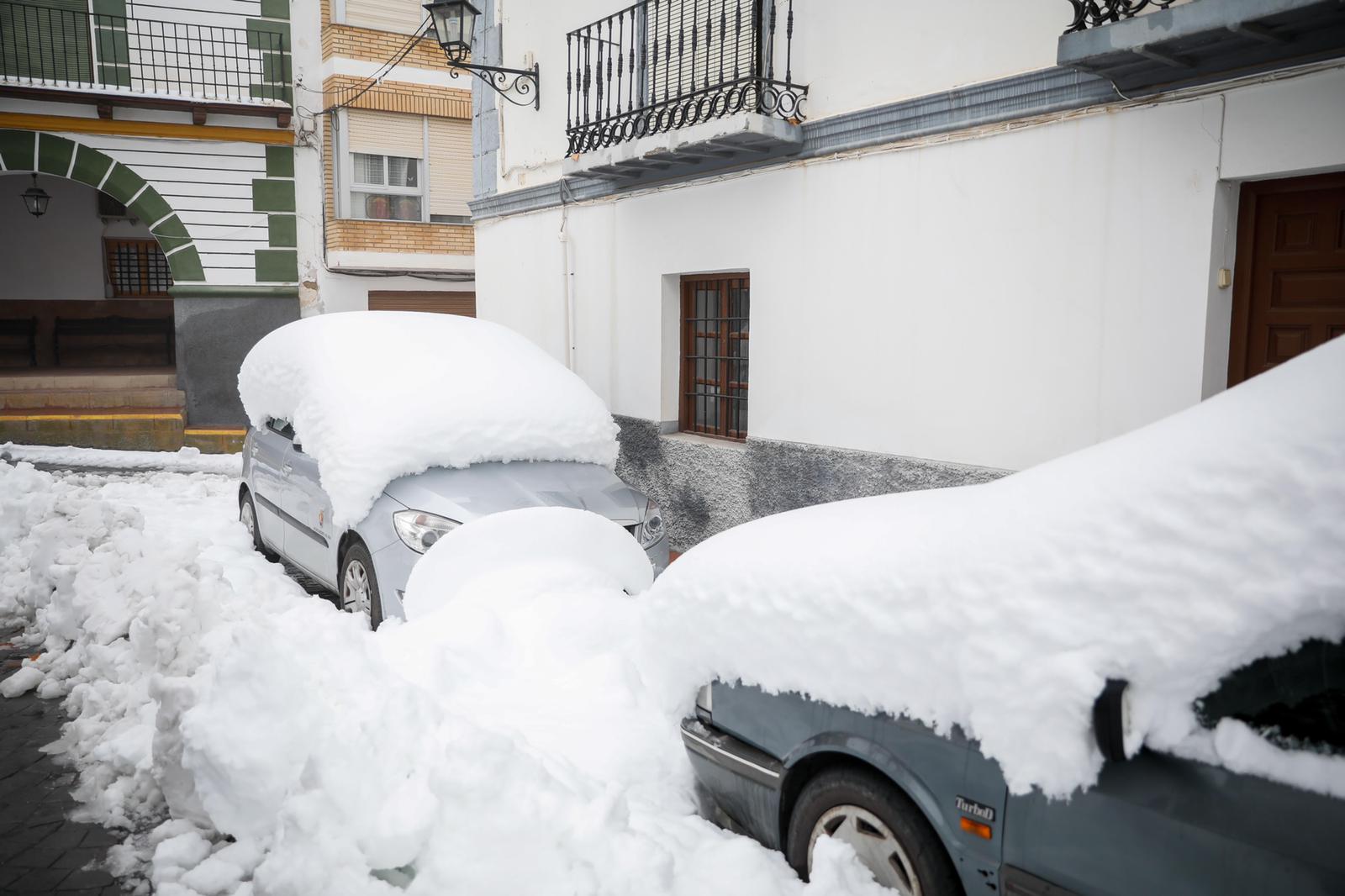 Son los propios vecinos los que arriman el hombro para abrir senderos en los muros de nieve,que ha dejado estampas para el recuerdo