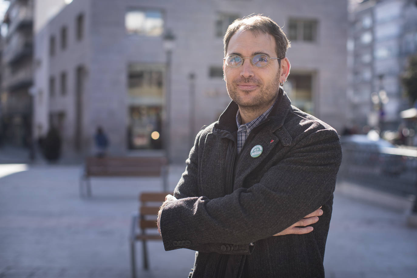 Toni Valero ha participado en la movilización contra los cambios en los colegios rurales. 